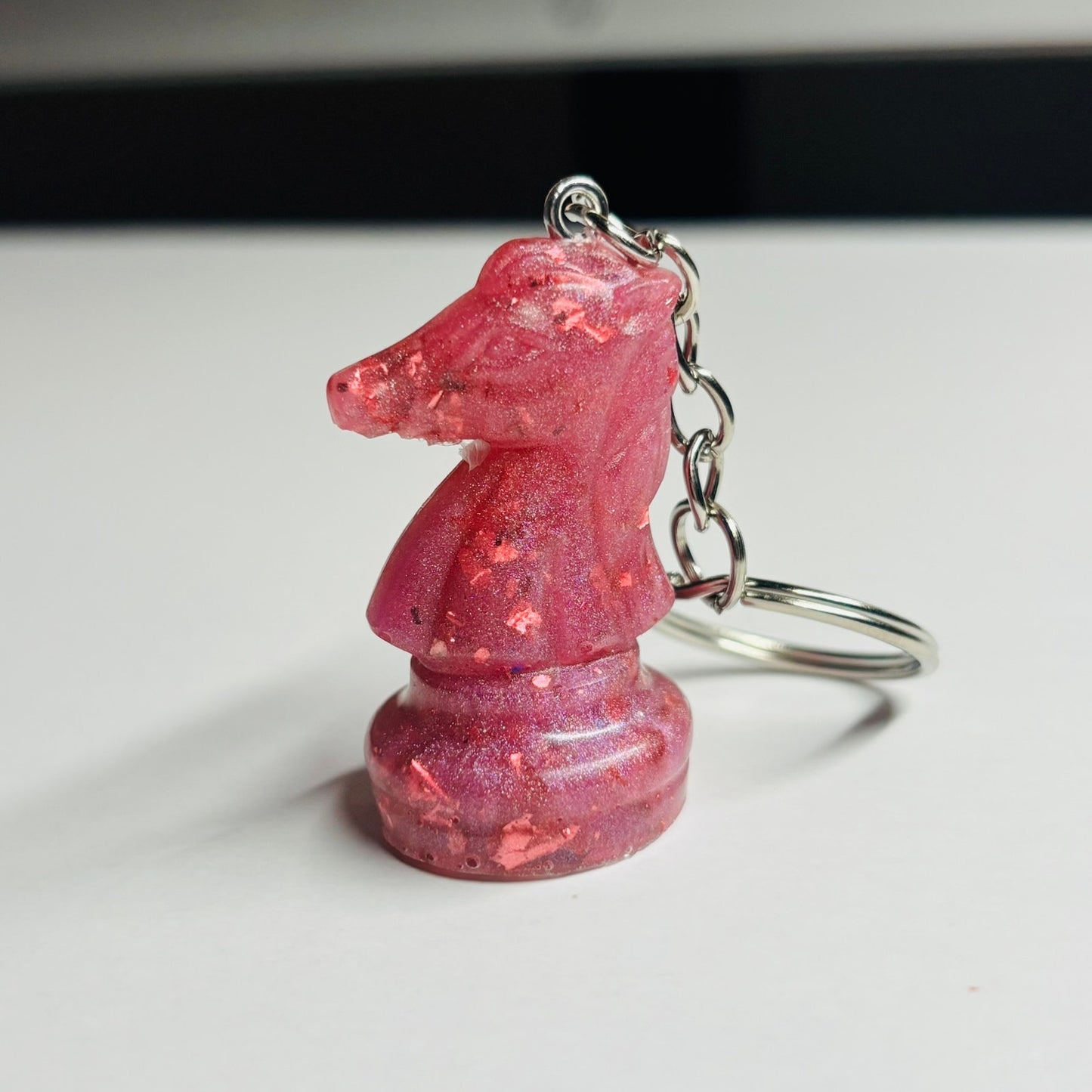 Pink Purple Knight - Handmade Resin Keychain