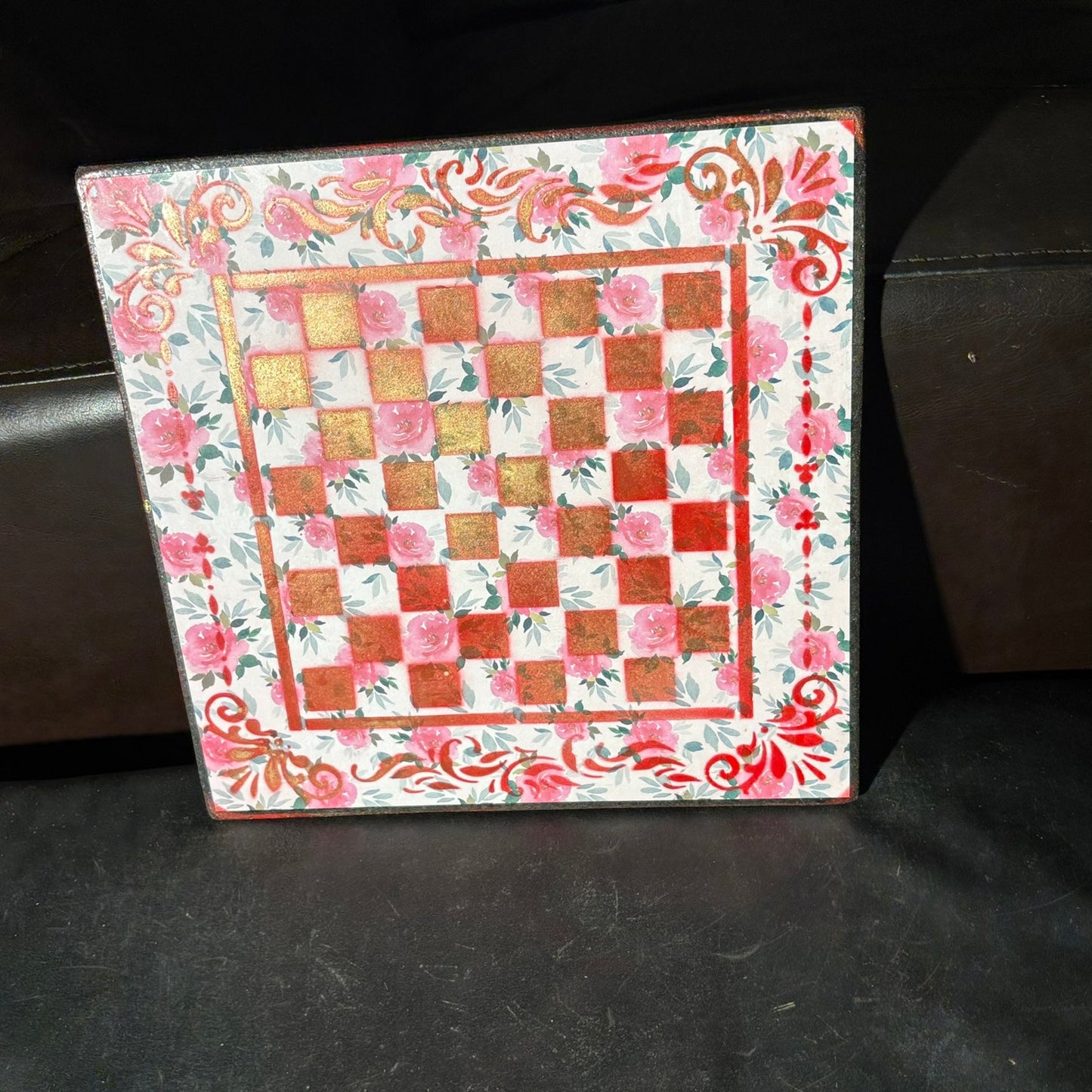 Splendid Pink & Red - Scrapbook Chess Board