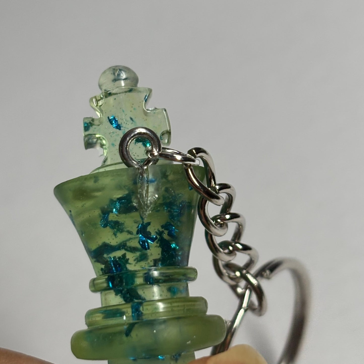 Green King - Handmade Resin Keychain