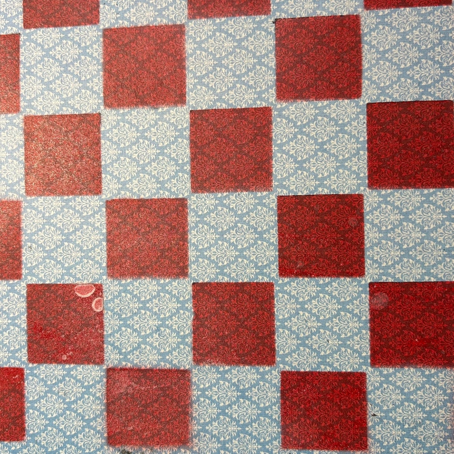 Light Blue & Red - Scrapbook Chess Board