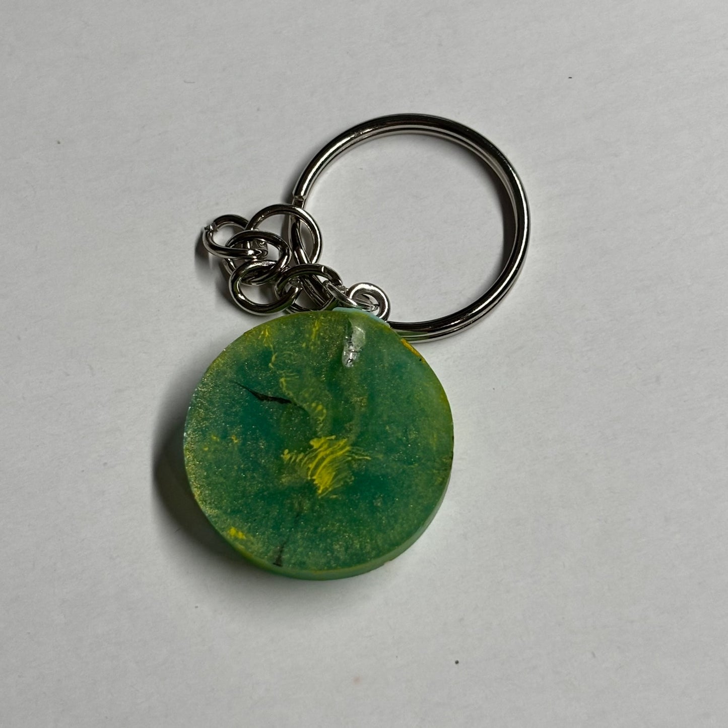 Green & Yellow Bishop - Handmade Resin Keychain