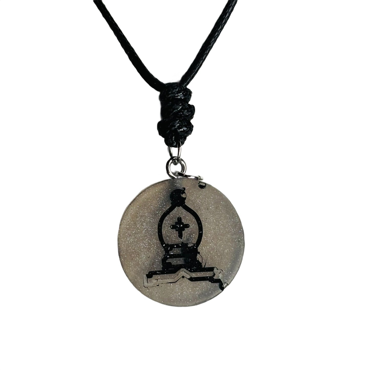 Silver Pawn - Handmade Resin Chess Necklace