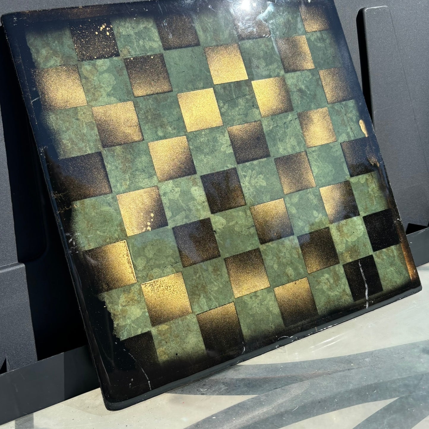 Premium Green - Resin Coated Chess Board