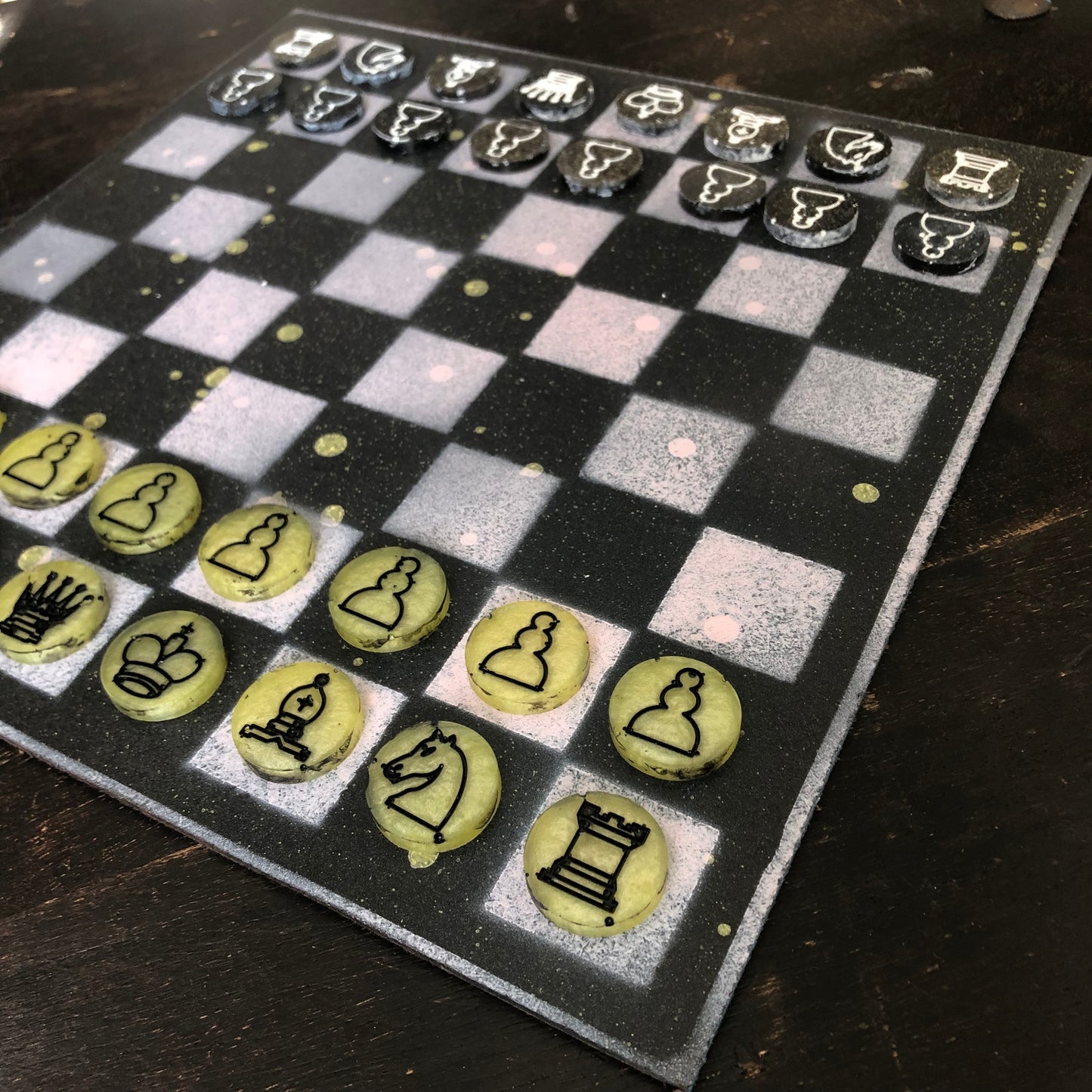 Stealthy Green - Painted Chess Set