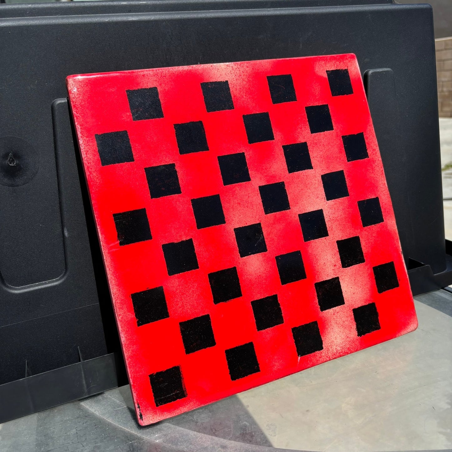 Red Mist - Resin Coated Chess Board
