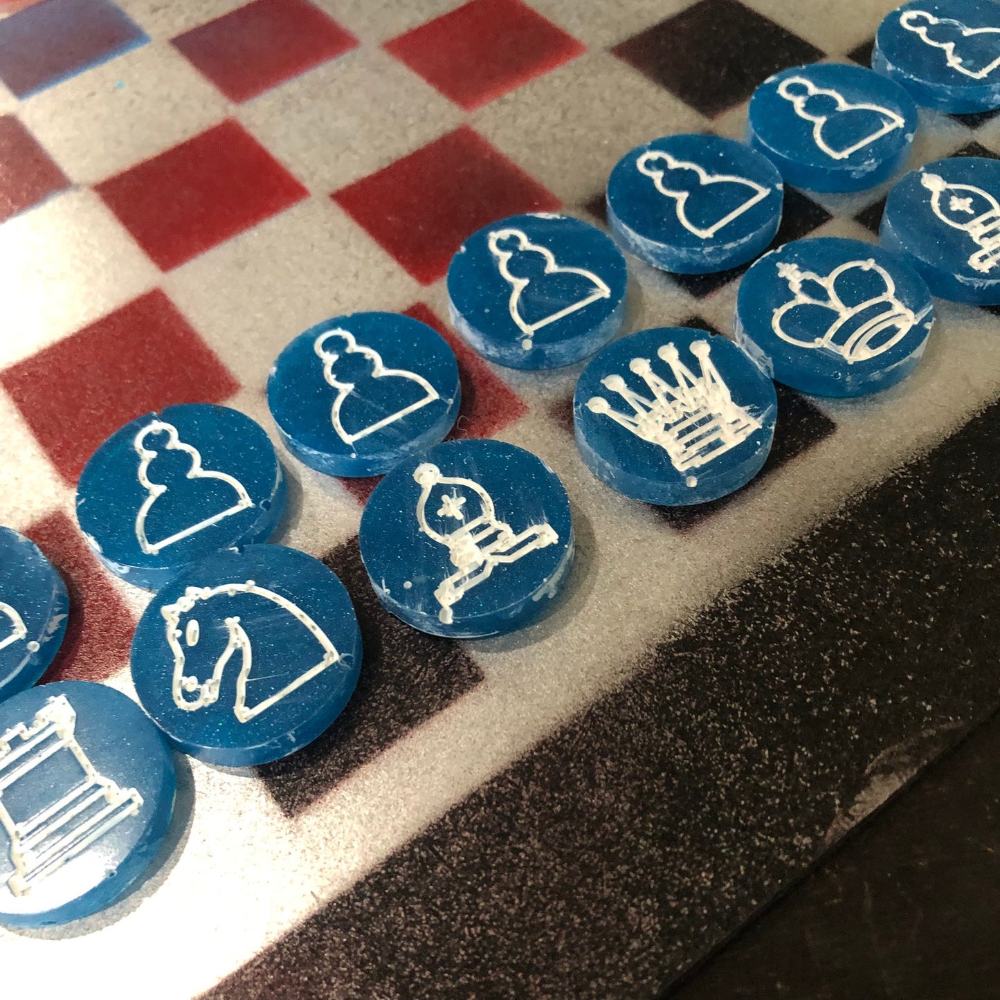 Rocket Chromed - Painted Chess Set