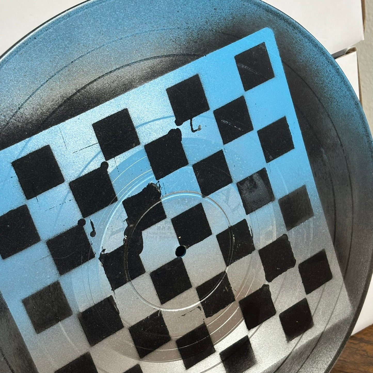 Blue & Black Chrome - Vinyl Chess Board