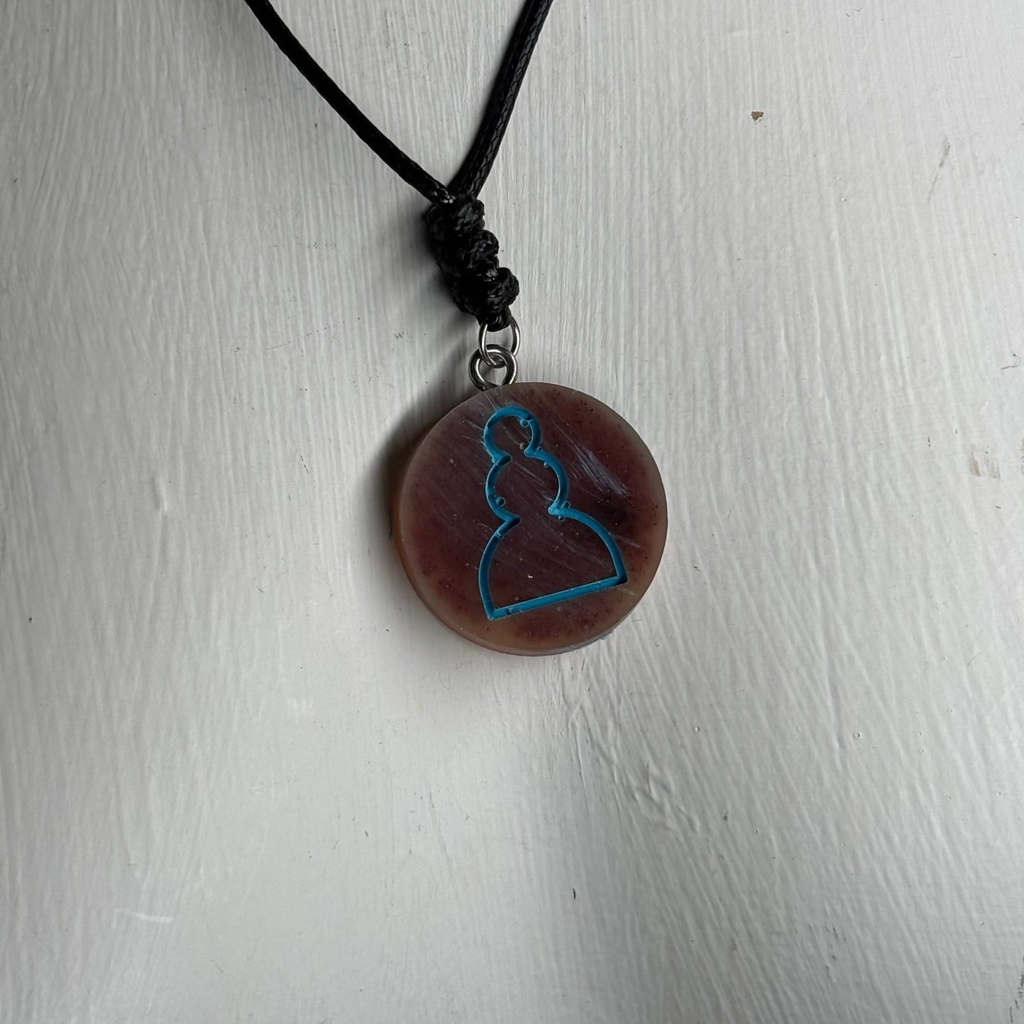 Dirty Brown Pawn - Handmade Resin Chess Necklace