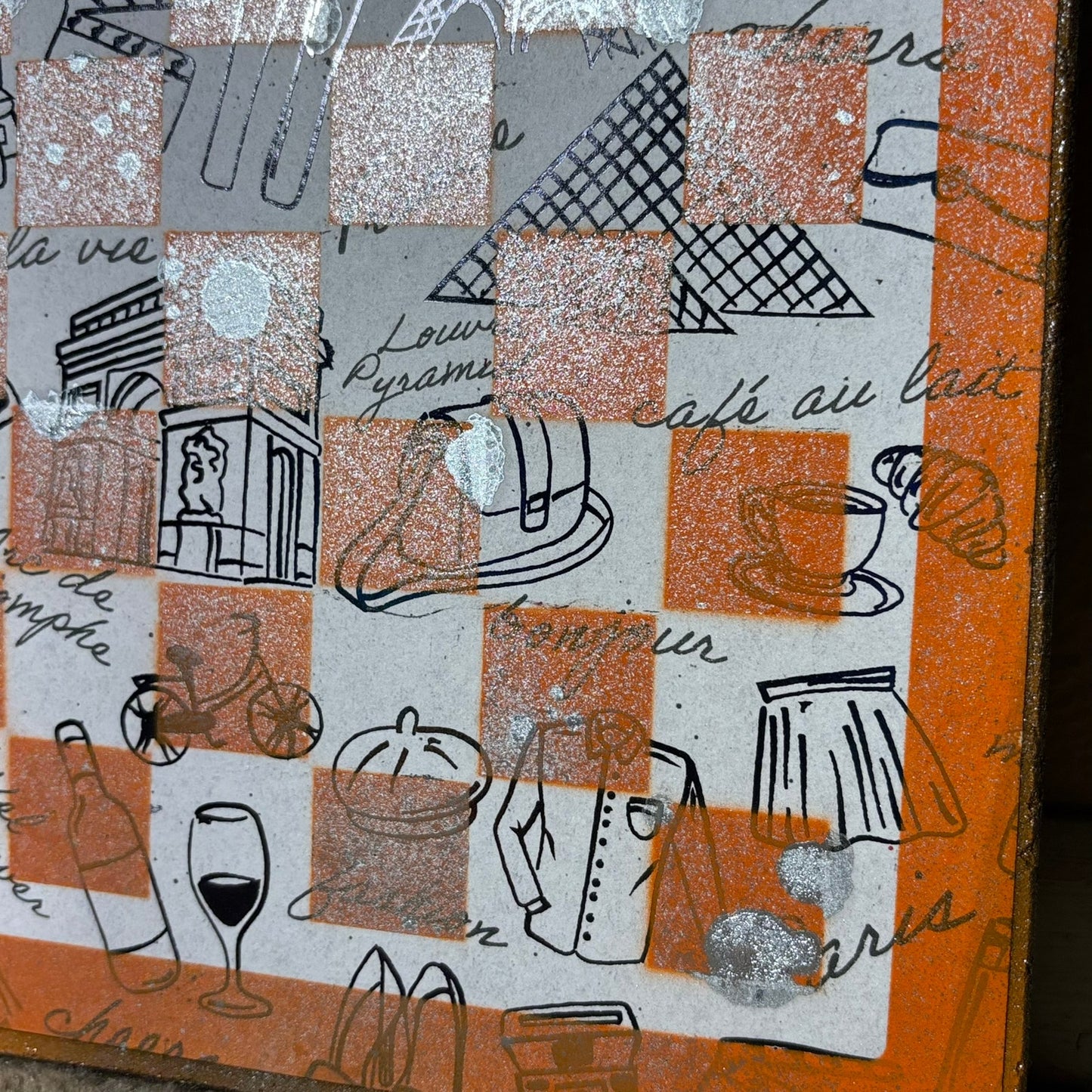 Classic Orange - Scrapbook Chess Board