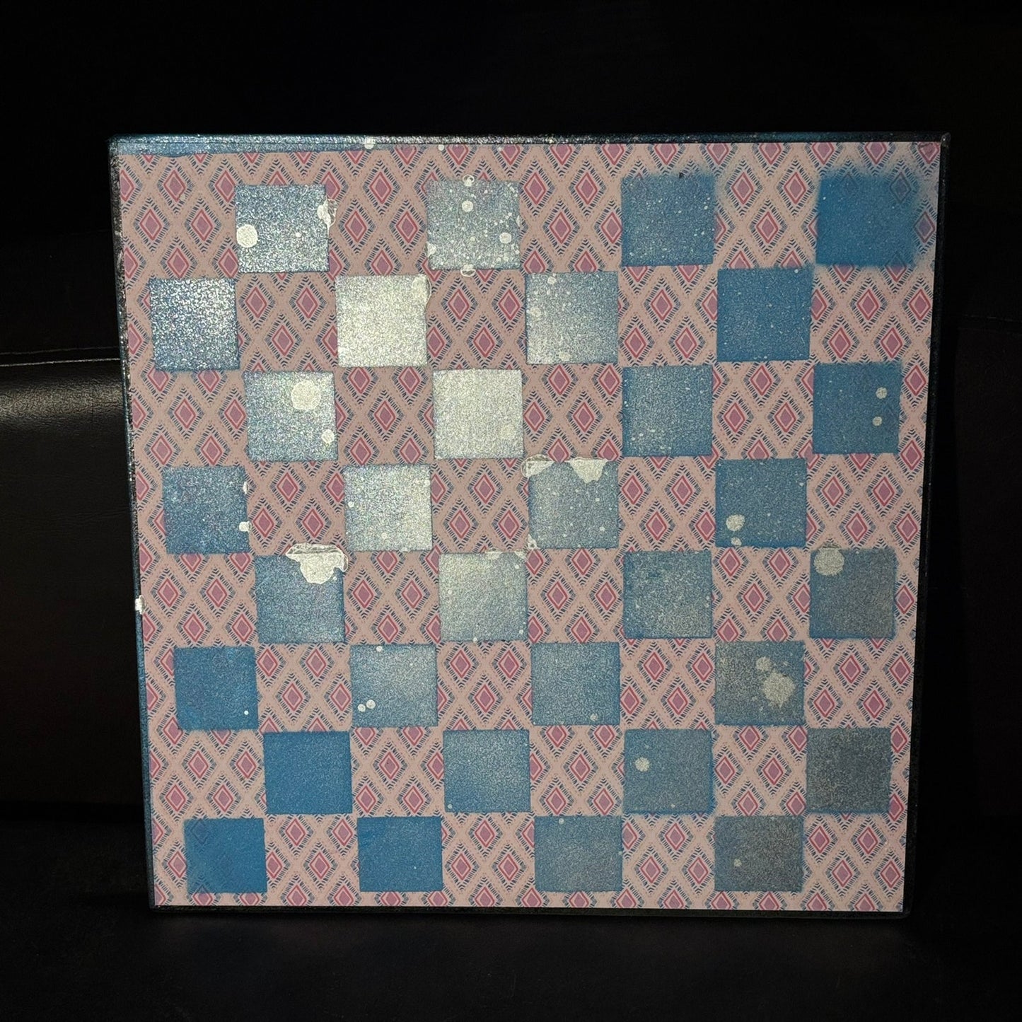Pink & Blue - Scrapbook Chess Board