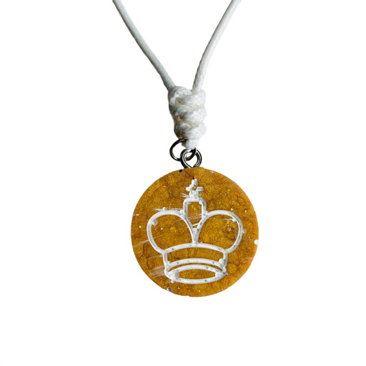 Golden King - Handmade Resin Chess Necklace