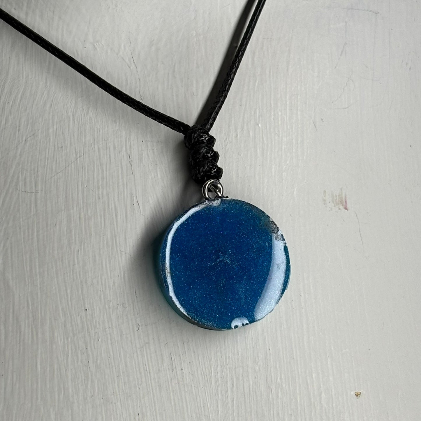 Dark Blue King - Handmade Resin Chess Necklace