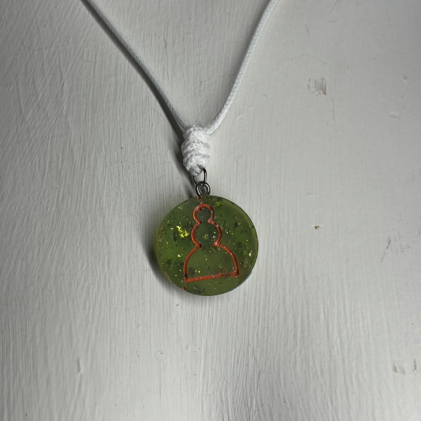 Clean Green Pawn - Handmade Resin Chess Necklace