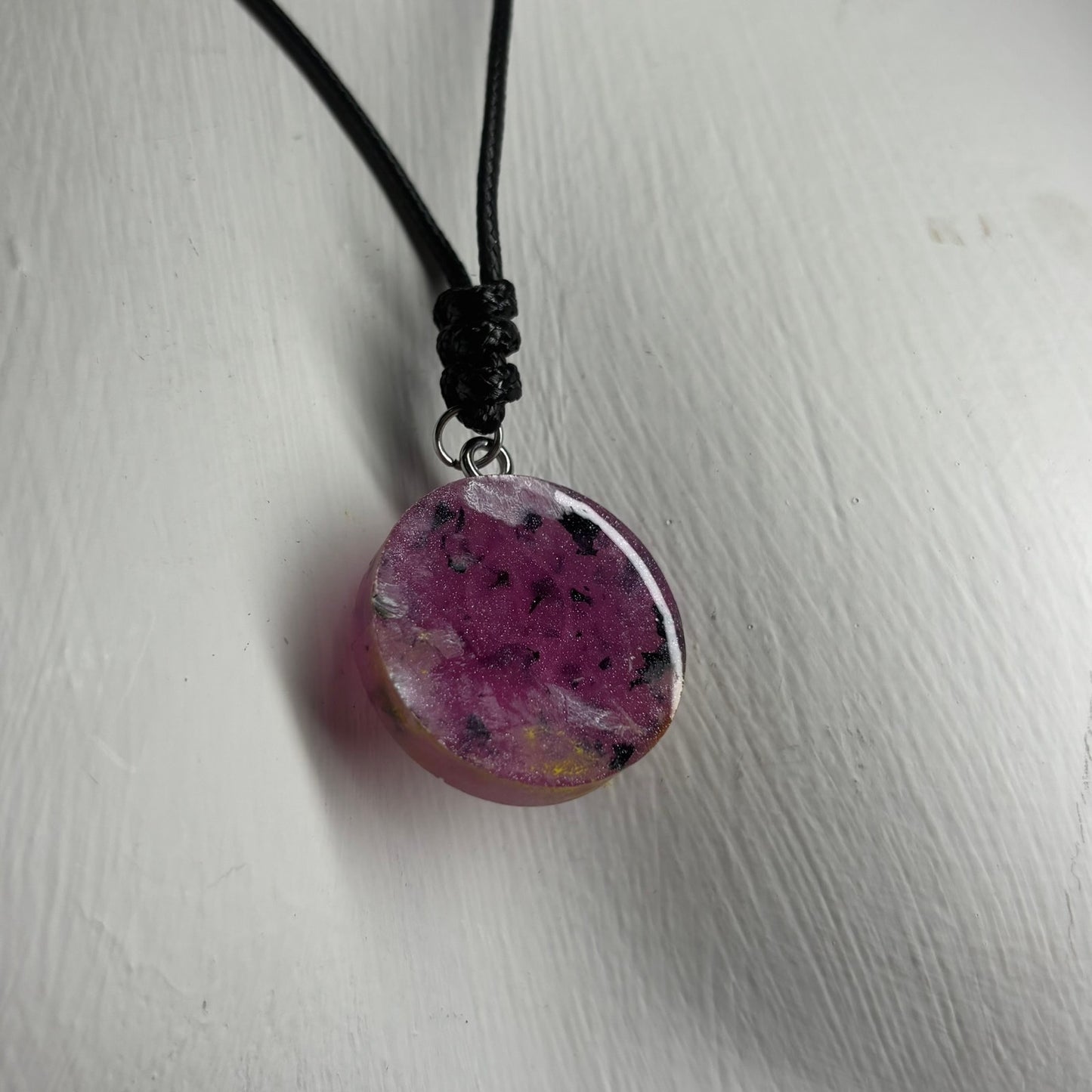 Spotted Purple Bishop - Handmade Resin Chess Necklace