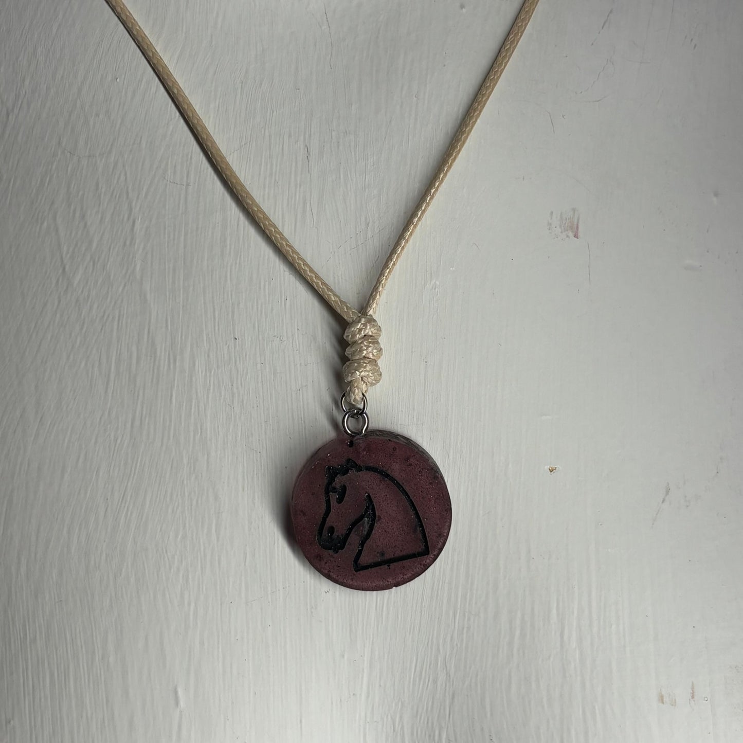 Royal Brown Knight - Handmade Resin Chess Necklace