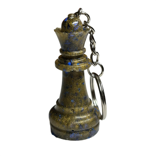 Army Green & Blue Queen - Handmade Resin Keychain