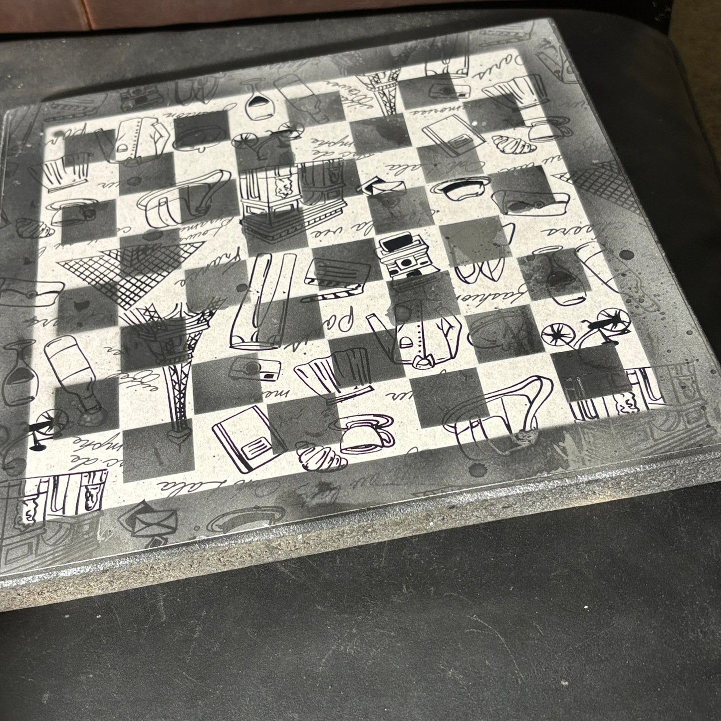 Black & Whites Random Items - Scrapbook Chess Board