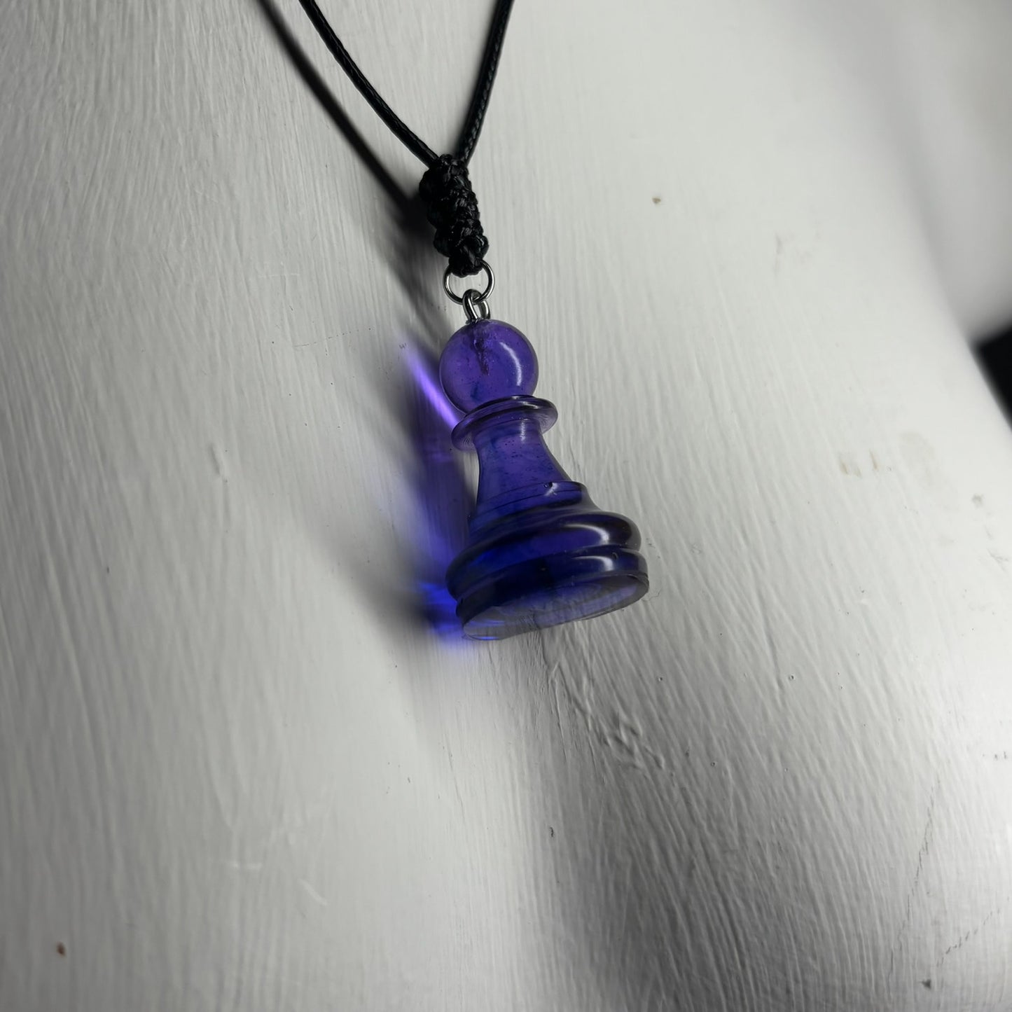 Purple Translucent Pawn - Handmade Resin Chess Necklace