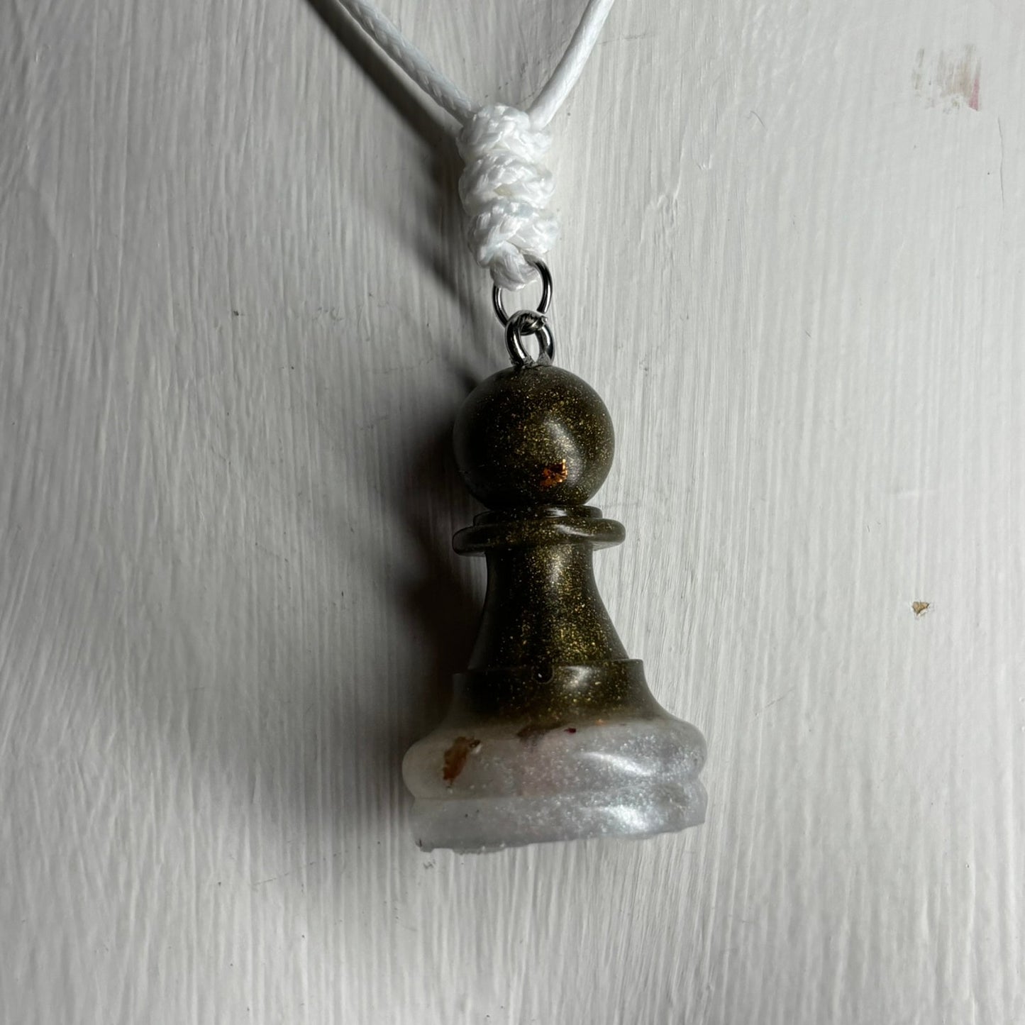 Vintage Green Pawn - Handmade Resin Chess Necklace