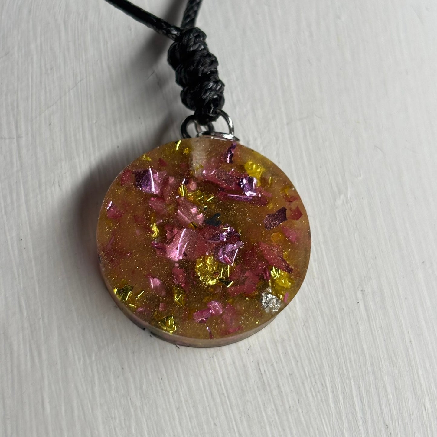 Yellow Crystal Bishop - Handmade Resin Chess Necklace