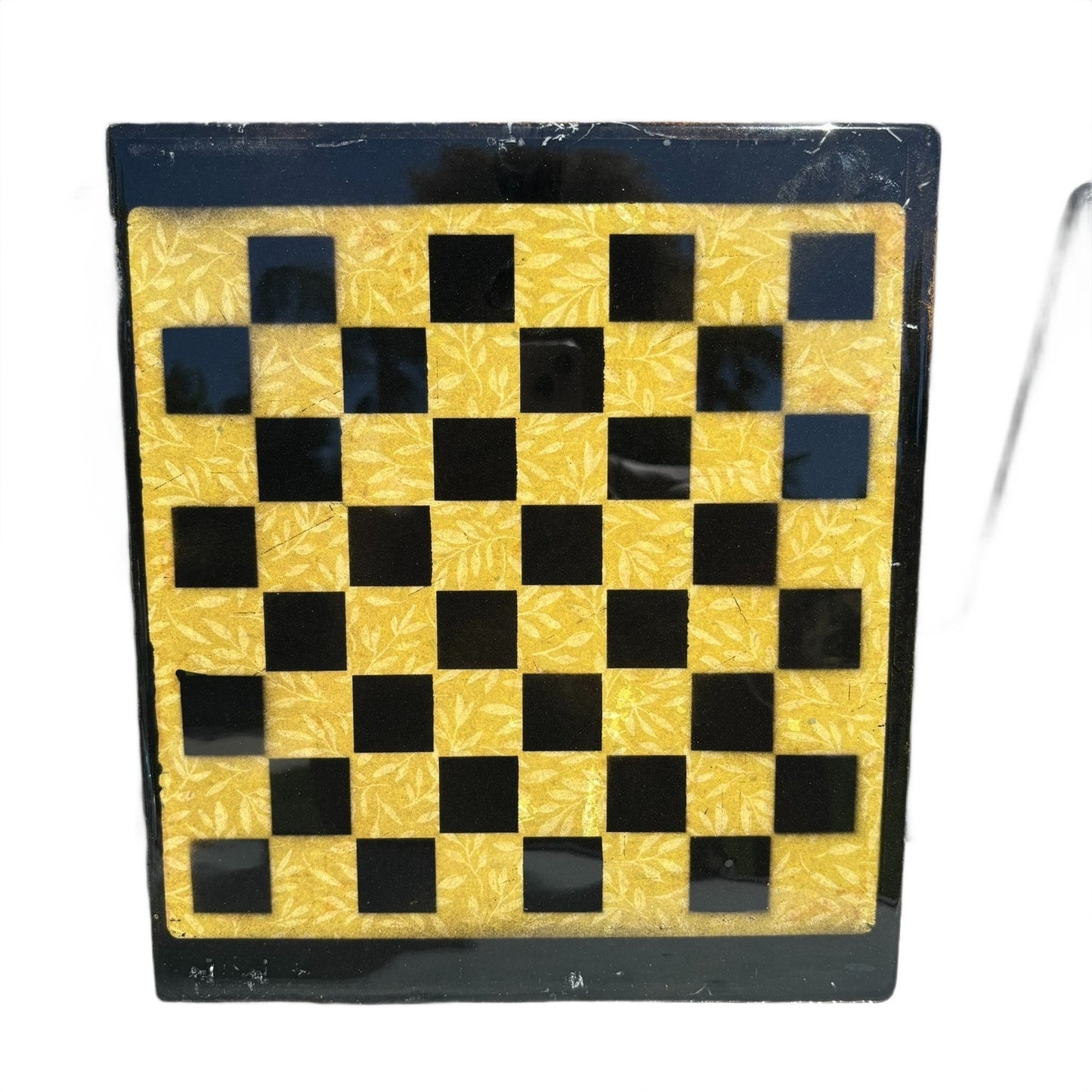 Yellow & Black - Resin Coated Chess Board
