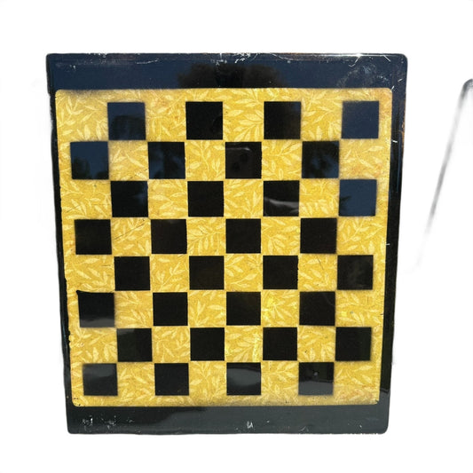 Yellow & Black - Resin Coated Chess Board