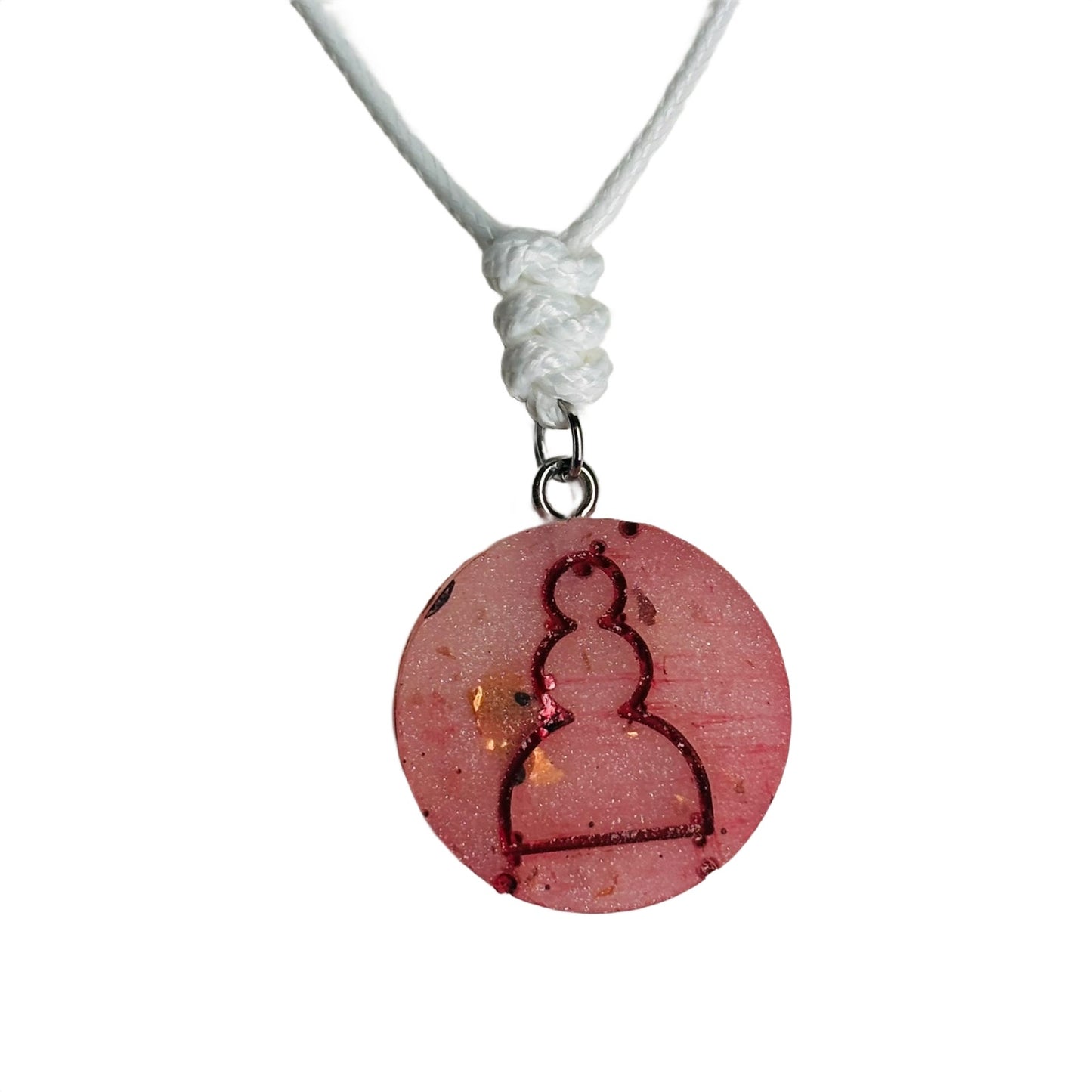 Red Iced Pawn - Handmade Resin Chess Necklace