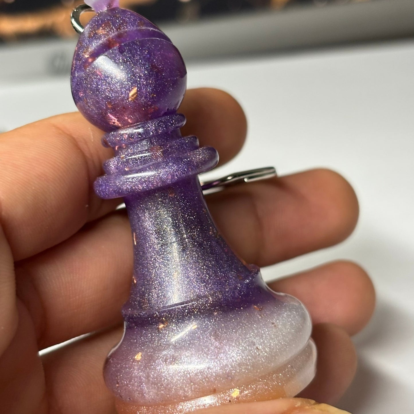 Finest Purple Bishop - Handmade Resin Keychain - Large Edition