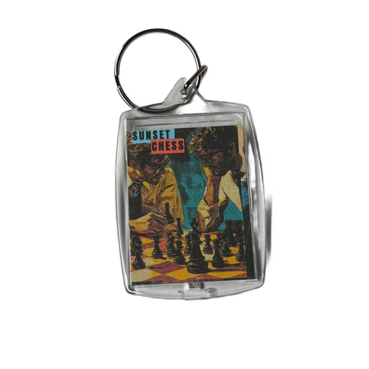 A Good Game Of Strategy - Sunset Chess Photo Keychain