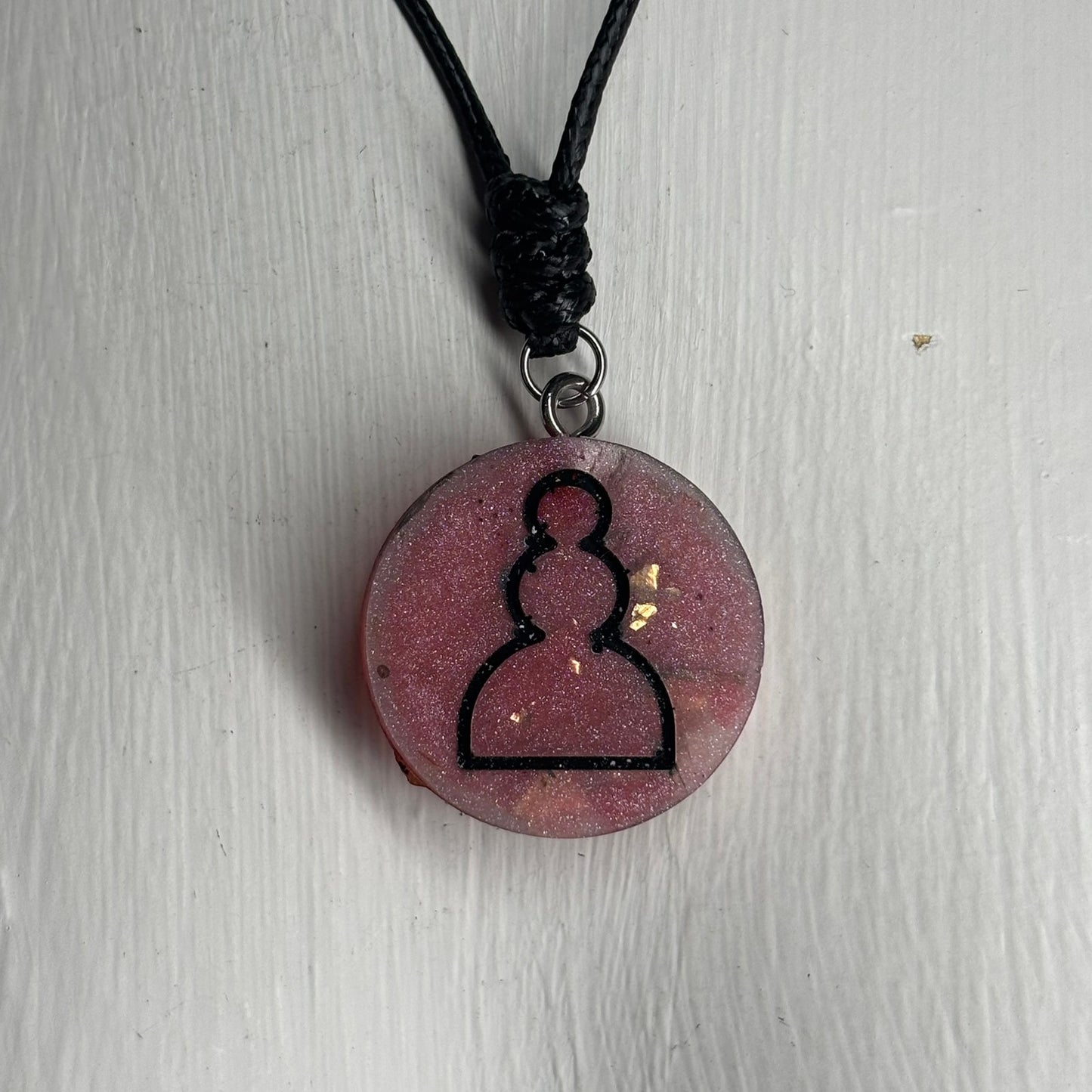 Mist Red Pawn - Handmade Resin Chess Necklace