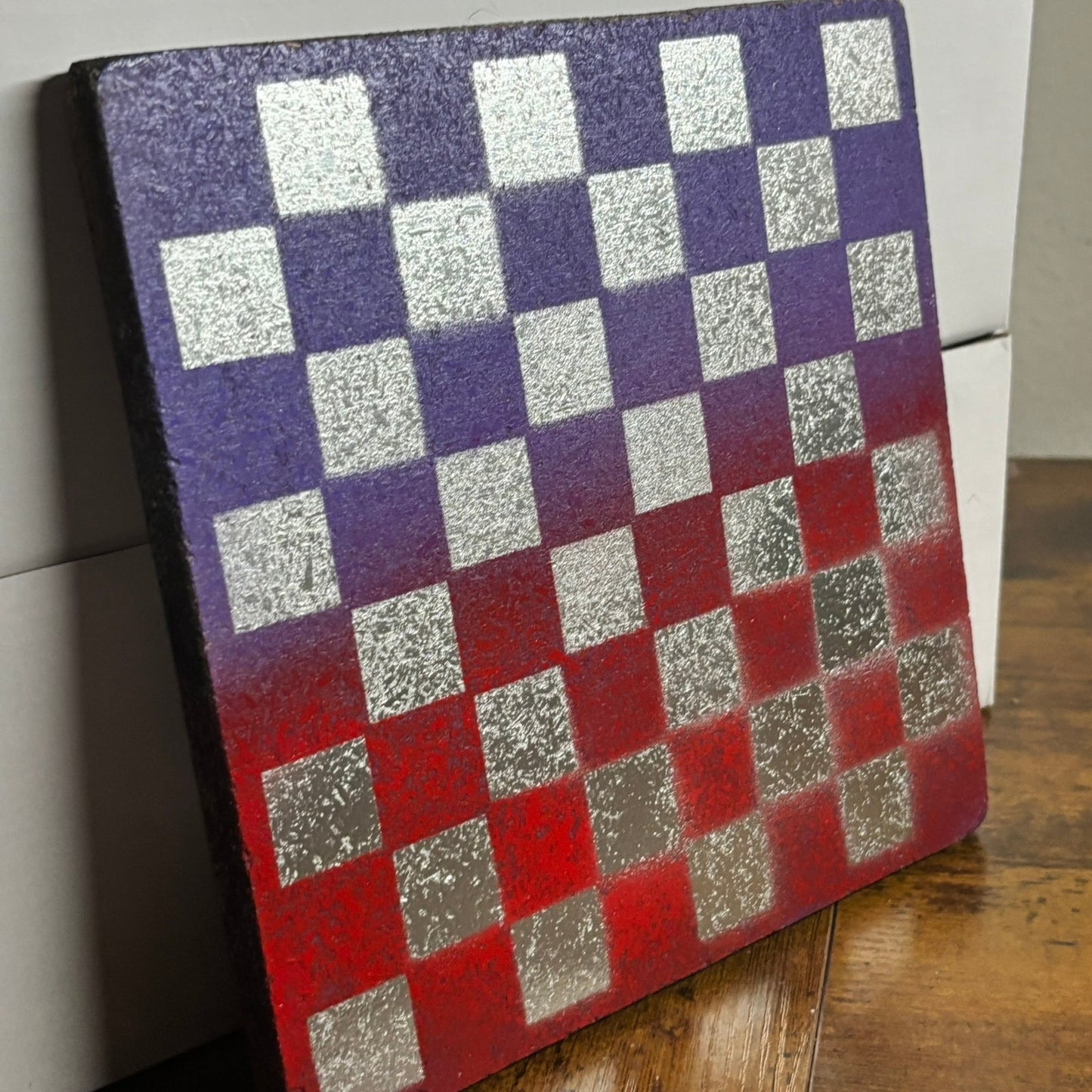 Purple & Red Chrome - Painted Double Sided Chess Board
