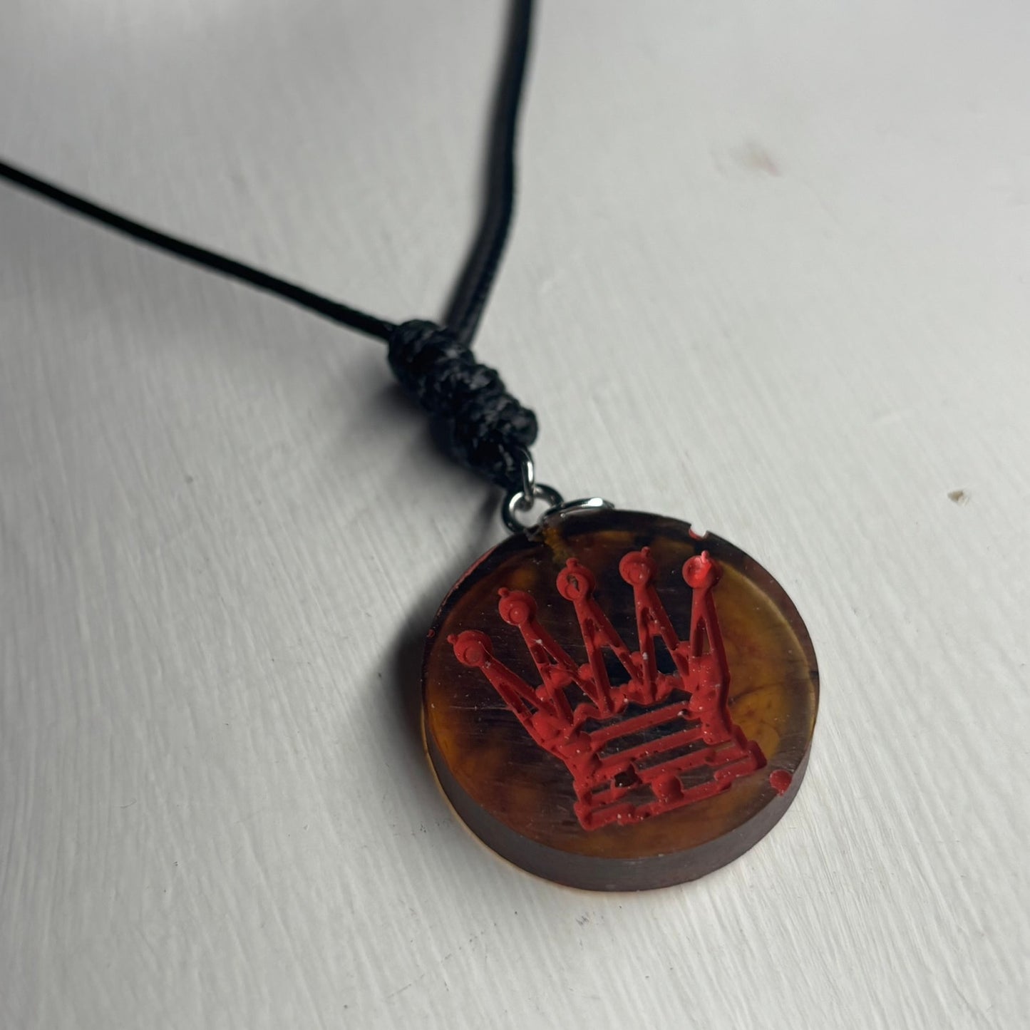 Deluxe Royal Queen - Handmade Resin Chess Necklace