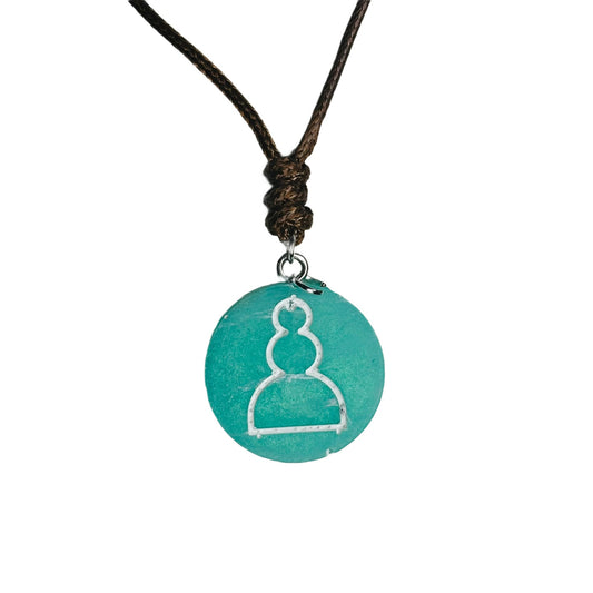 Vibrant Green Pawn - Handmade Resin Chess Necklace