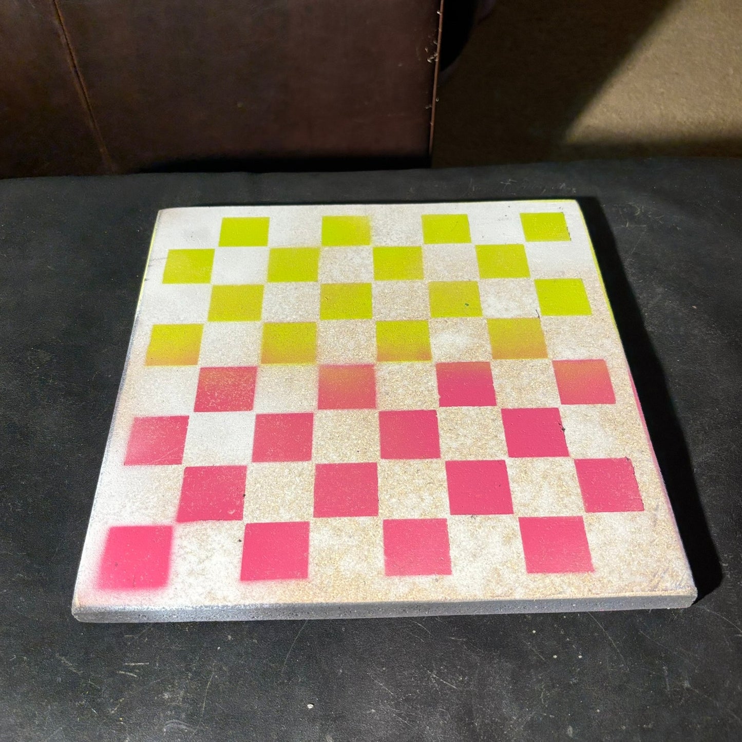 Neon Green Pink - Painted Chess Set