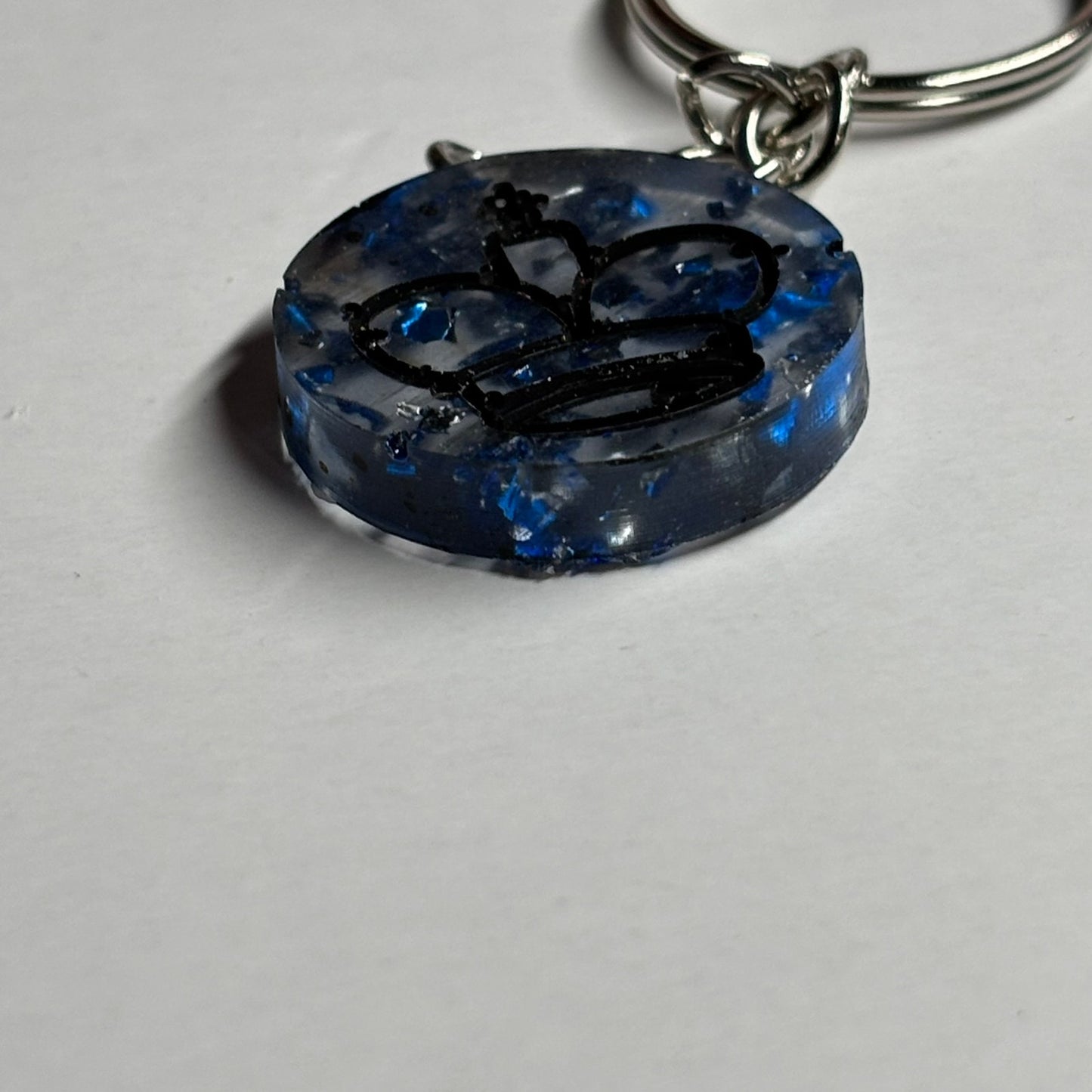 Transparent Blue King - Handmade Resin Keychain