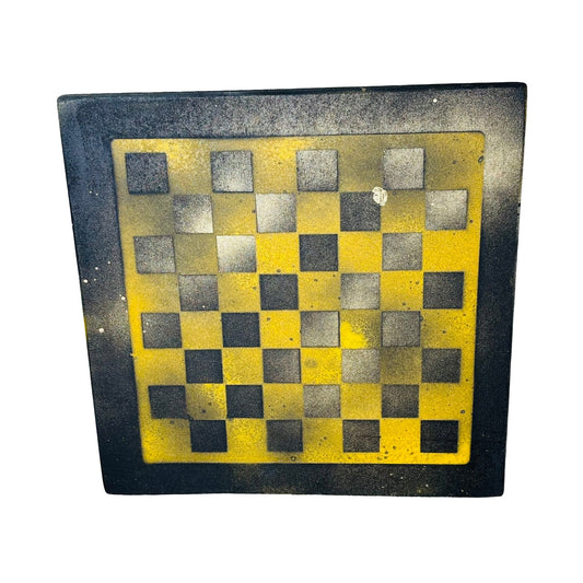 Dirty Yellow - Painted Chess Board
