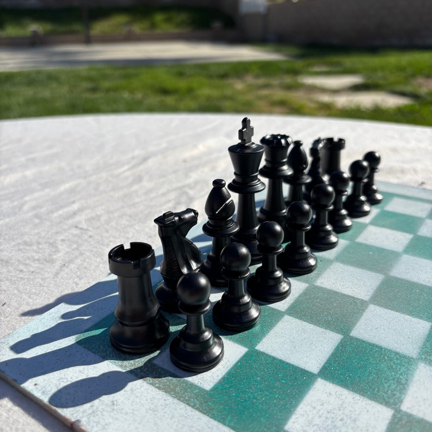 Simplistic Green - Painted Chess Set