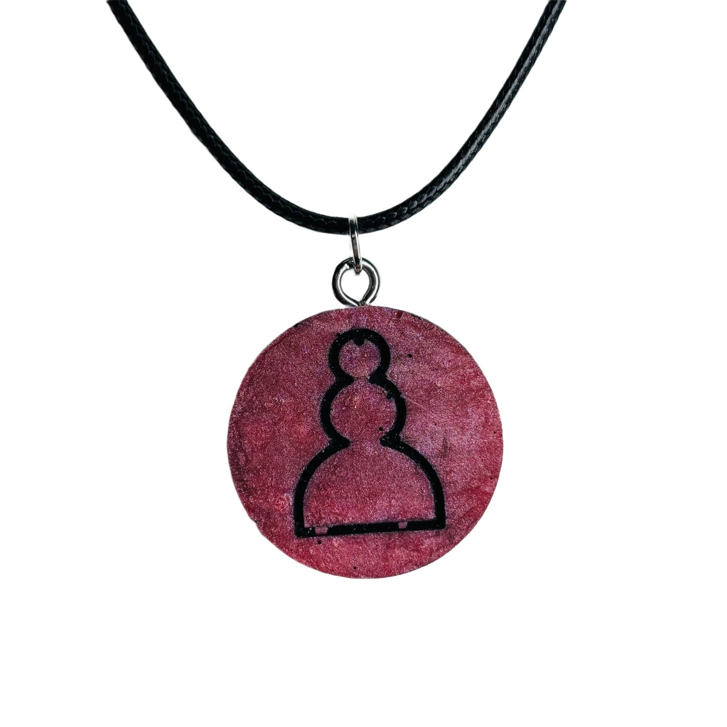 Solid Pink Pawn - Handmade Resin Chess Necklace