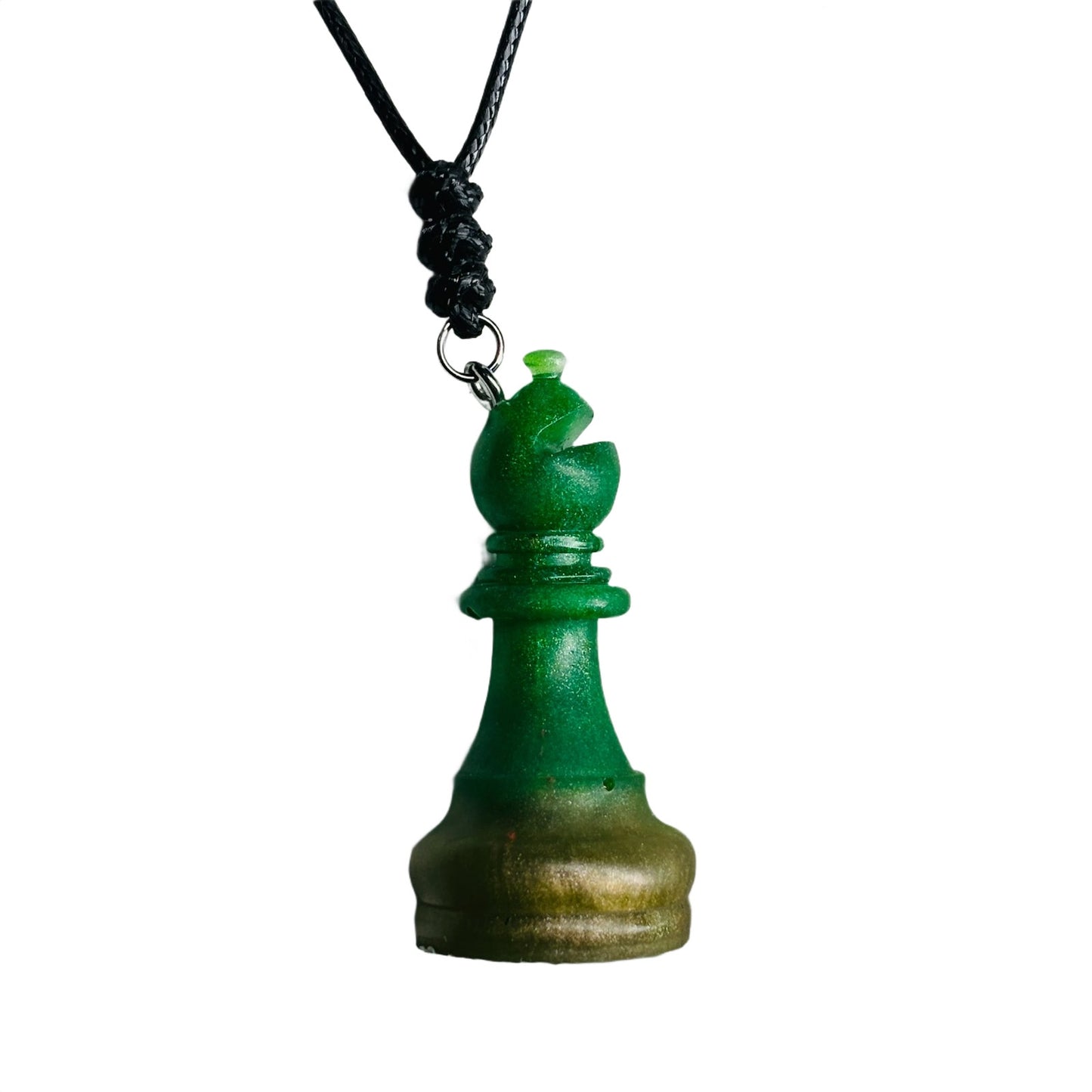 Green Bishop - Handmade Resin Chess Necklace
