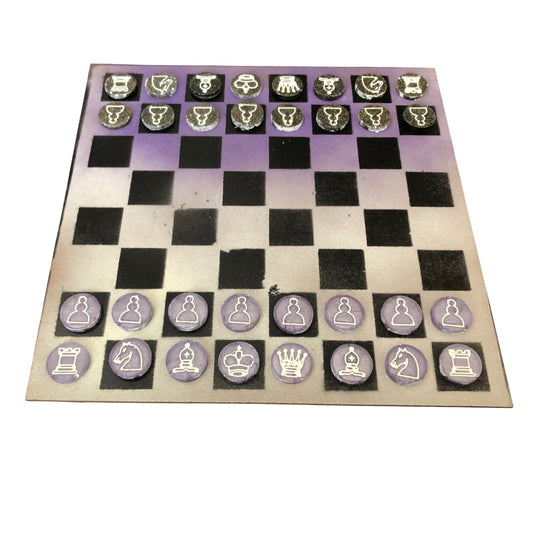 Purple Hue - Painted Chess Set