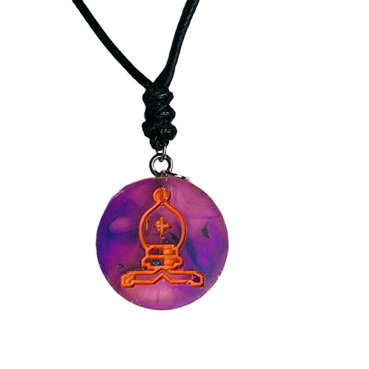 Lush Purple Bishop - Handmade Resin Chess Necklace