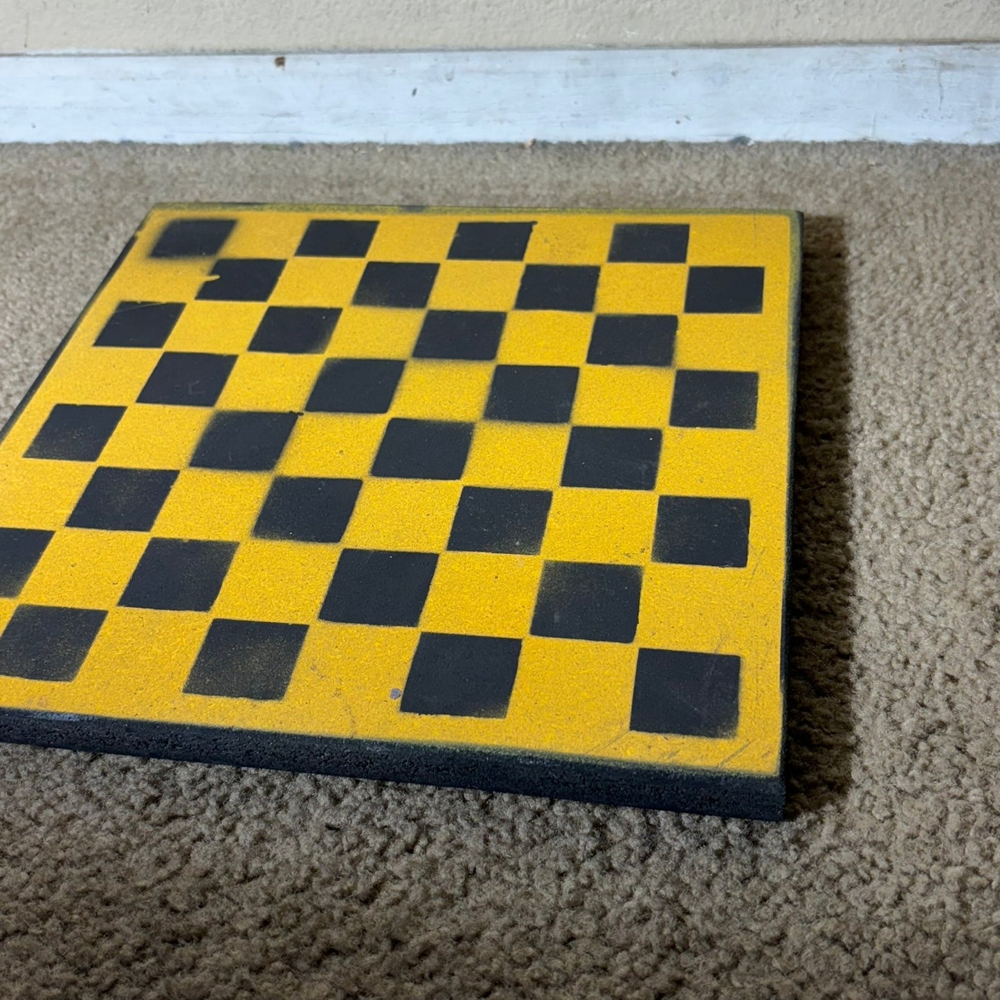 Yellow & Black - Painted Chess Board
