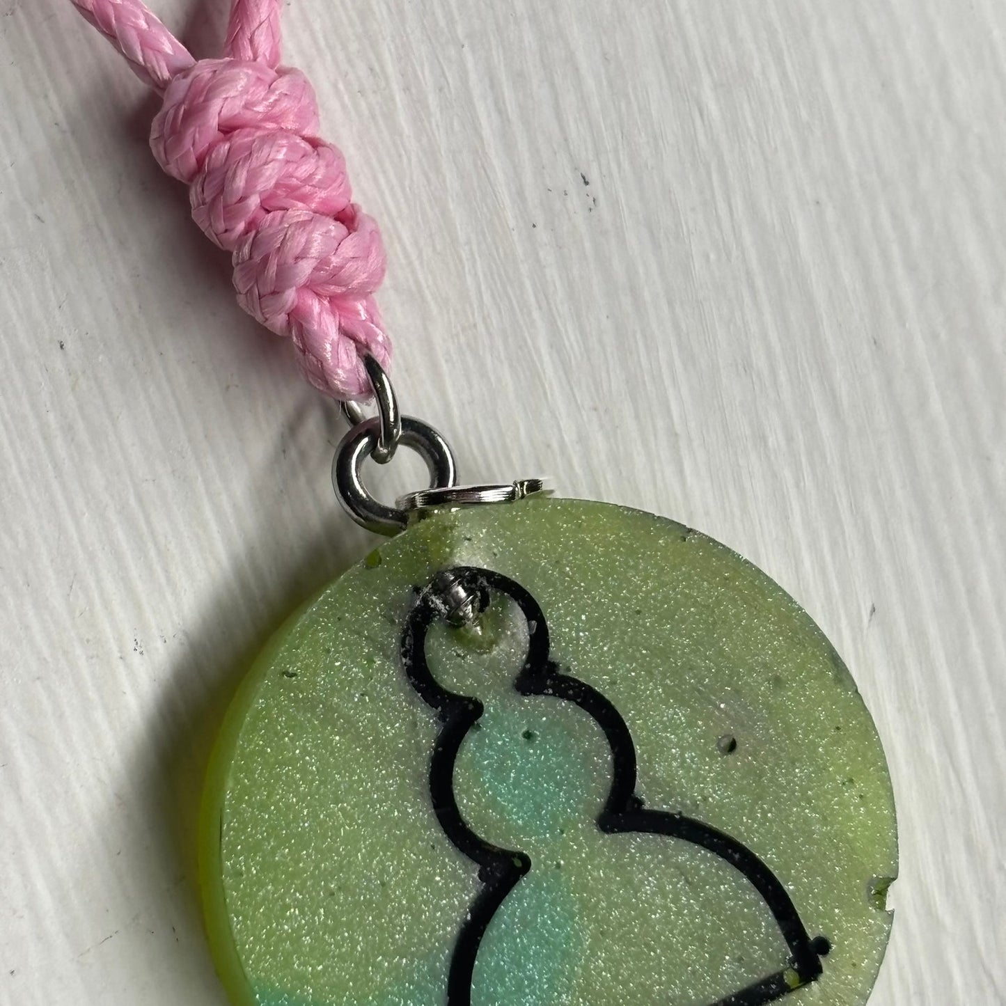 Green Solid Pawn - Handmade Resin Chess Necklace