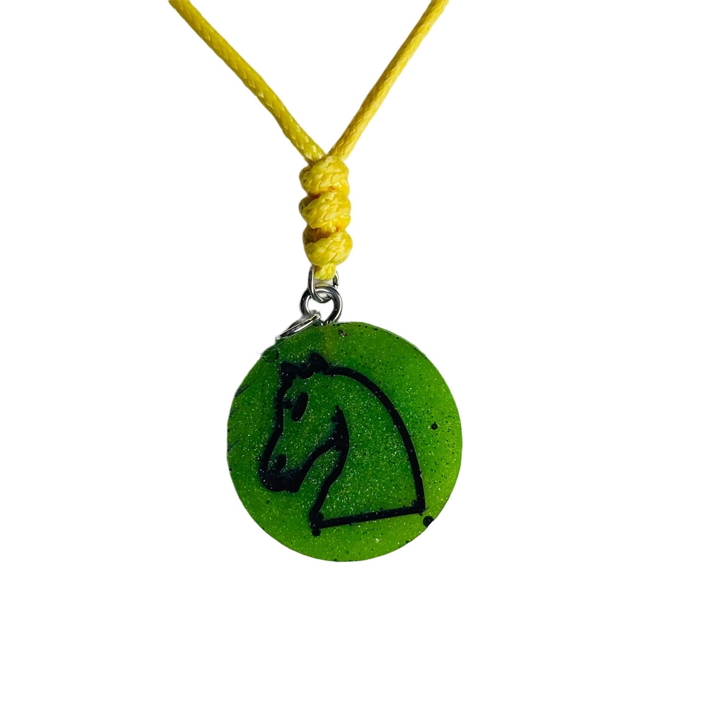 Green Knight - Handmade Resin Chess Necklace