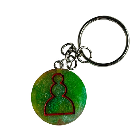 Green Red Pawn - Handmade Resin Keychain