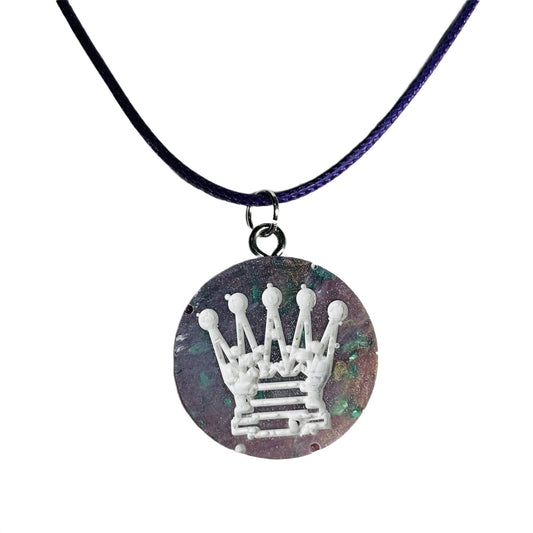 Purple Haze Queen - Handmade Resin Chess Necklace