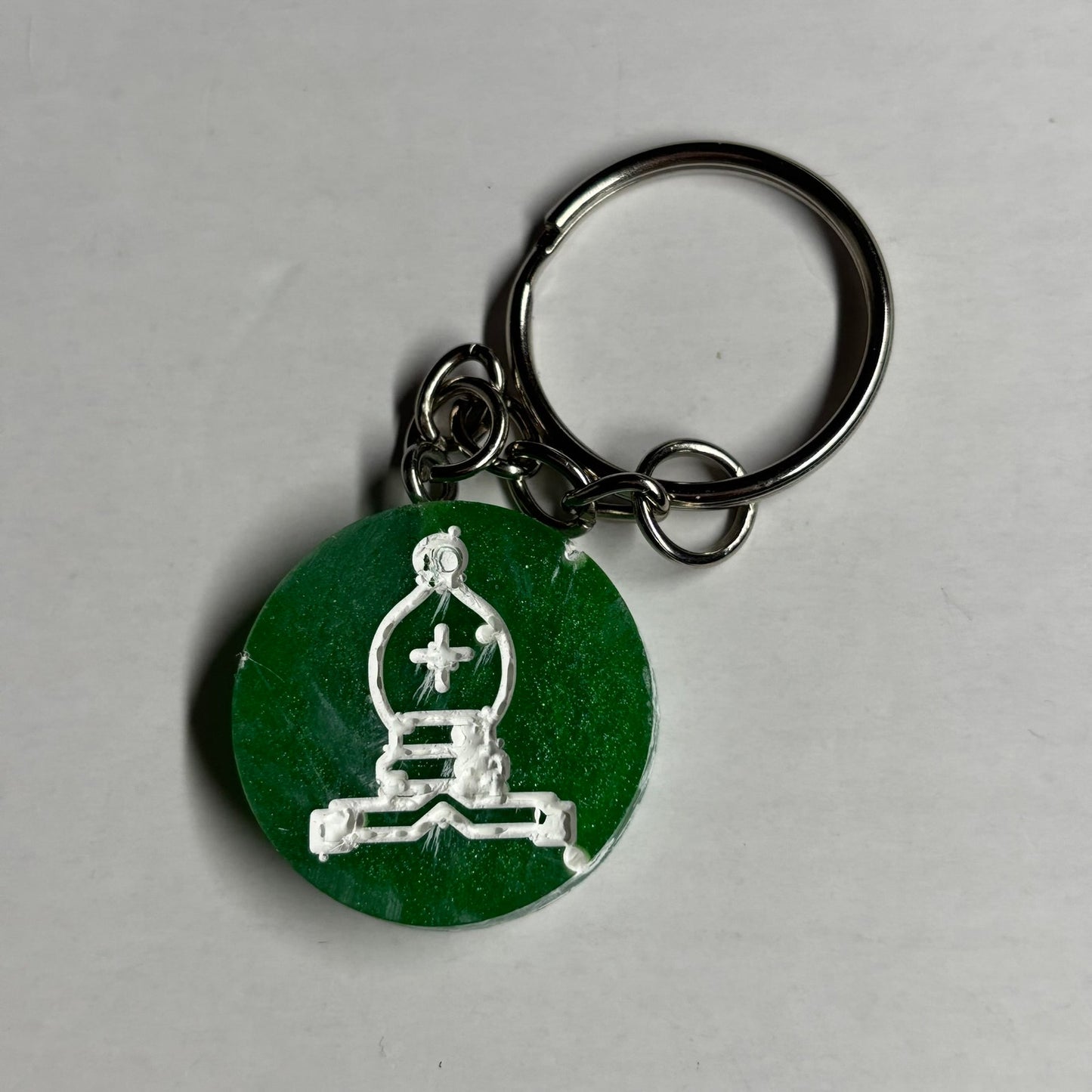 Dark Green Bishop - Handmade Resin Keychain