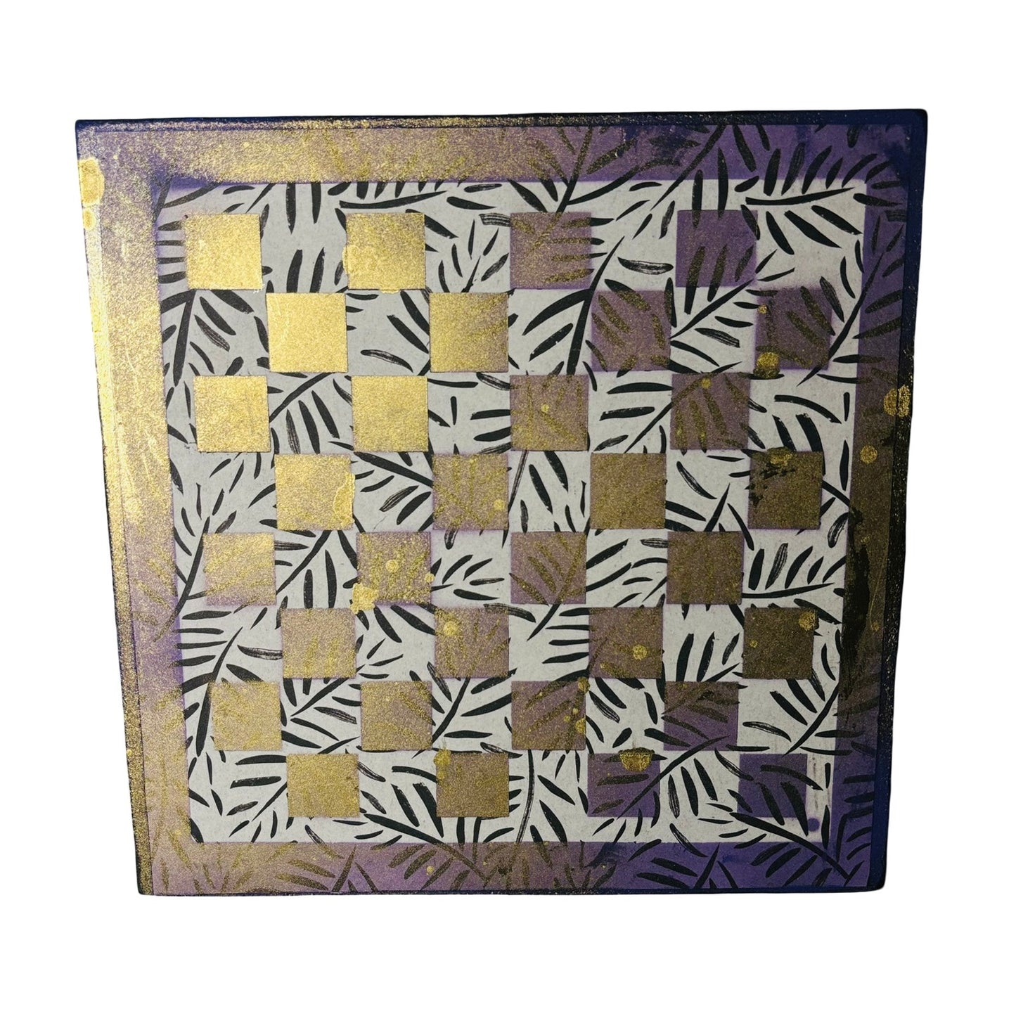 Purple Gold White - Scrapbook Chess Board