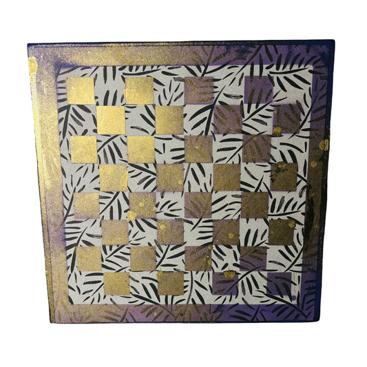 Purple Gold White - Scrapbook Chess Board