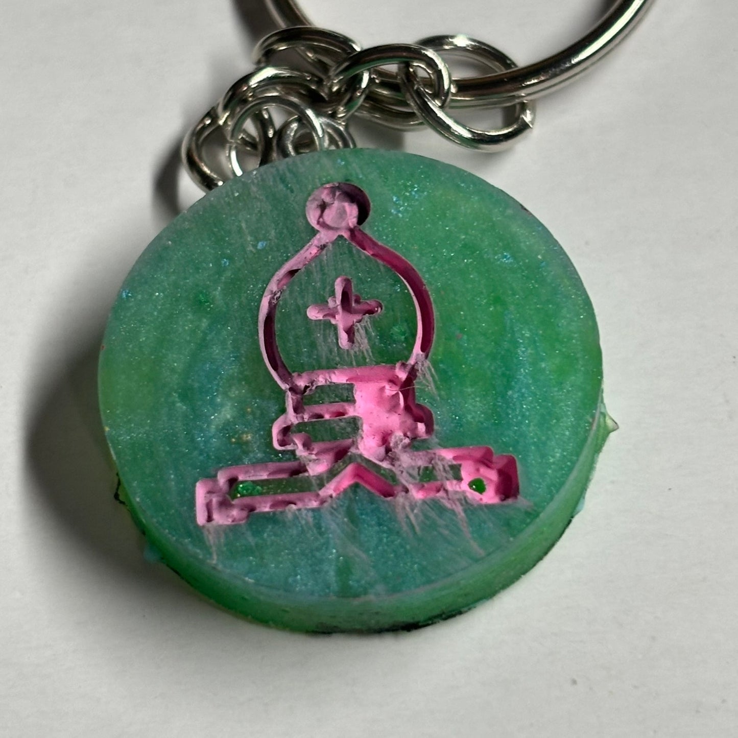 Retro Pink - Handmade Resin Keychain